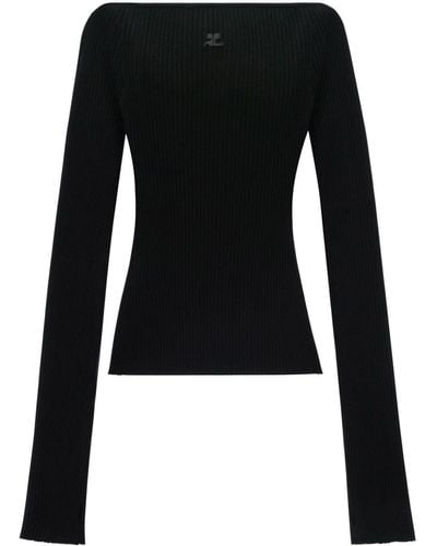 Courreges Off-shoulder Sweater - Black