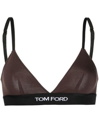 Tom Ford Soutien-gorge à bande logo - Noir