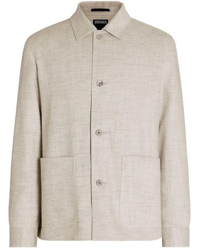ZEGNA Silk-linen Chore Jacket - Natural
