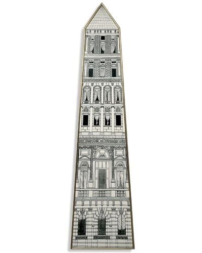 Fornasetti Empiècement décoré à la main Obelisco - Blanc