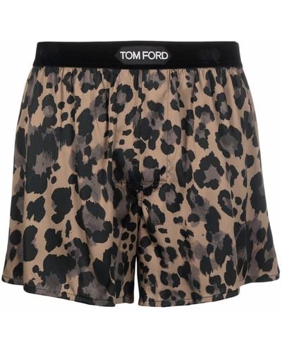 Tom Ford Leopard-print boxer shorts - Negro