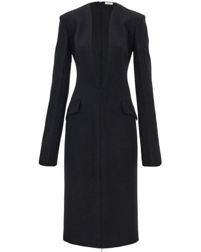 Ferragamo Kleid mit V-Ausschnitt - Schwarz