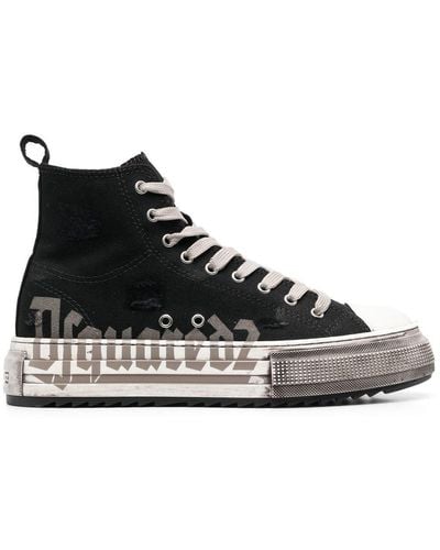 DSquared² High-top Flatform Sneakers - Black