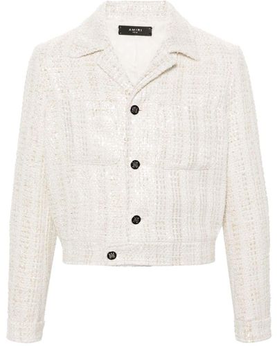 Amiri Tweed-Jacke mit Pailletten - Weiß