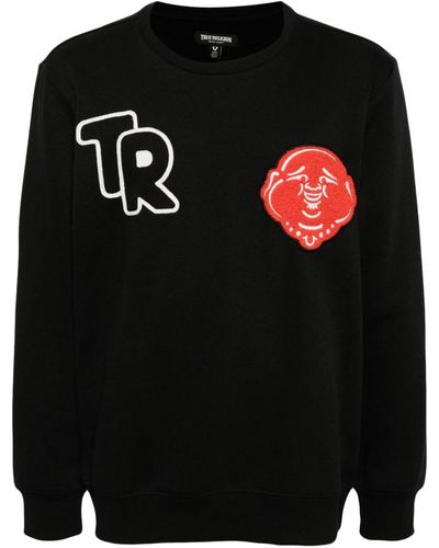 True Religion Sweat en coton à détail de patch - Noir