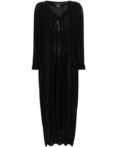 Balmain Semi-sheer Kaftan Maxi Dress - Black