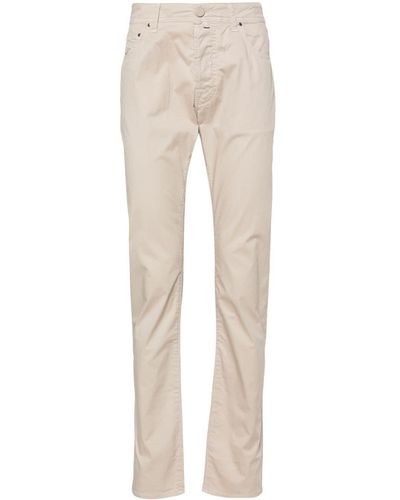 Jacob Cohen Bard Mid-rise Slim-fit Chinos - Natural