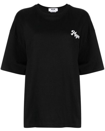 MSGM T-shirt Met Logoprint - Zwart