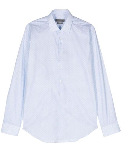 Corneliani Mix-print Cotton Shirt - White