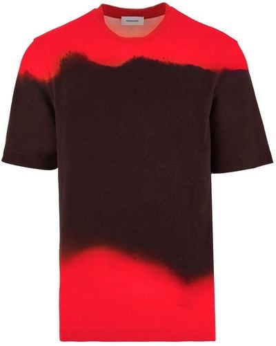 Ferragamo T-shirt en coton à design colour block - Rouge