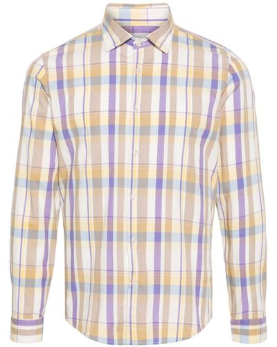 Manuel Ritz Plaid-pattern Cotton Shirt - White