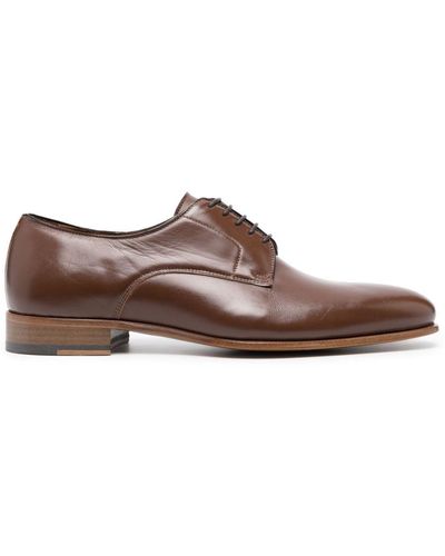 Malone Souliers Alfie Lace-up Leather Loafers - Brown