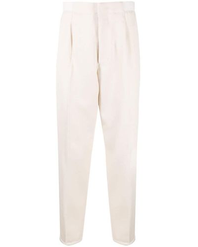 Zegna Elasticated-ankles Wool Trousers - White