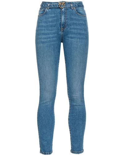 Pinko Skinny-Jeans mit Gürtel - Blau