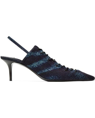 Jimmy Choo X Jean Paul Gaultier Denim Slingback Pumps - Blauw