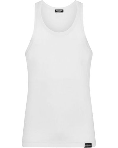 DSquared² Trägershirt mit rundem Ausschnitt - Weiß