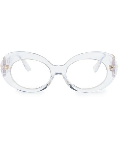 Versace Eyewear Medusa Zonnebril Met Ovaal Montuur - Naturel