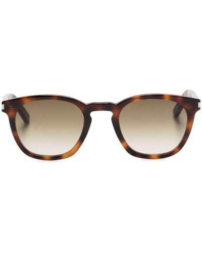 Saint Laurent Sl28 Round-frame Sunglasses - Brown