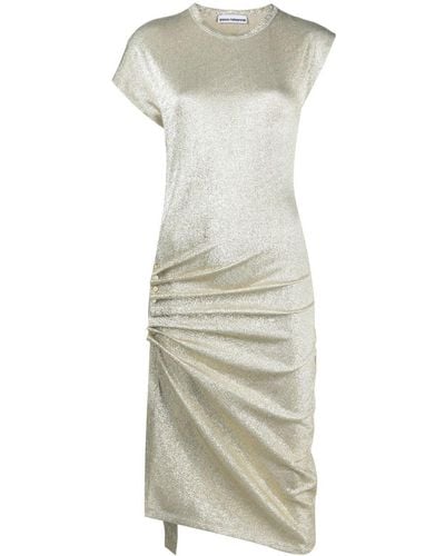 Rabanne Midi-jurk Met Gesmokt Detail - Metallic