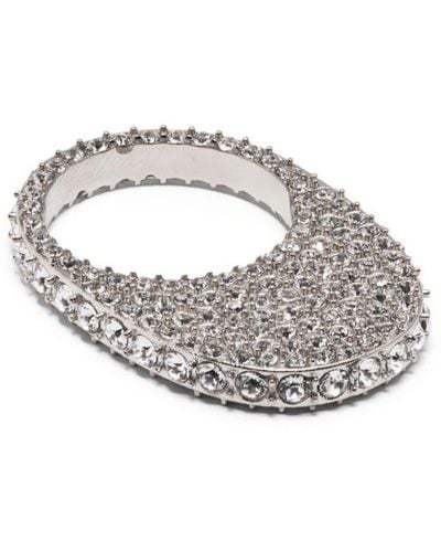 Coperni Swipe Crystal-embellished Ring - White