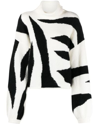 Gestuz Alphagz Zebra-pattern Sweater - Black
