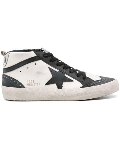 Golden Goose Mid-Star High-Top Sneakers - White