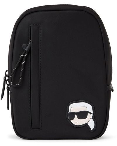 Karl Lagerfeld Medium Ikonik Sling Bag - Black