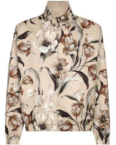 Dolce & Gabbana Wendbare Jacke mit Blumen-Print - Natur