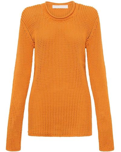 Dion Lee Open-knit Cotton Jumper - Orange