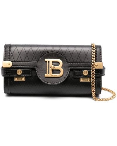Balmain B-buzz 23 Leather Clutch Bag - Black