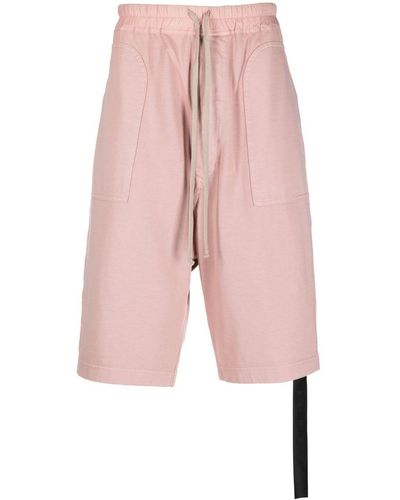 Rick Owens Drop-crotch Cotton Shorts - Pink