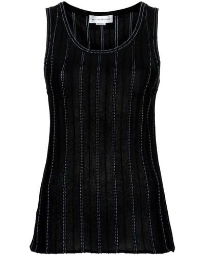 Victoria Beckham Micro-dot Tank Top - Black