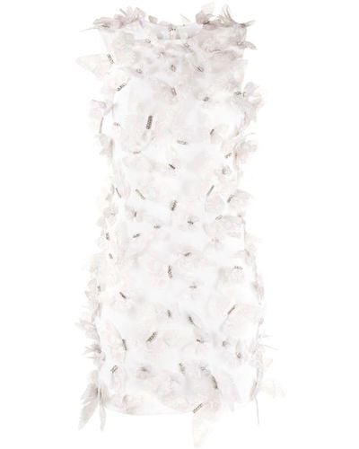 Cynthia Rowley Abito corto smanicato con decorazione - Bianco