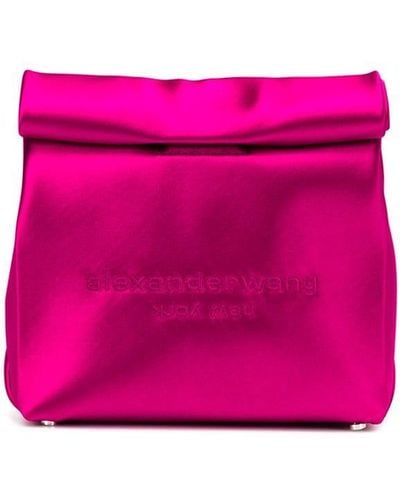 Alexander Wang Satin Lunch Bag Clutch - Pink