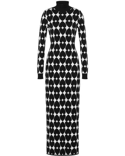 Moschino Heart-motif Intarsia-knit Dress - Black