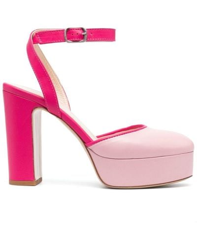 P.A.R.O.S.H. Calf-leather Platform Court Shoes - Pink