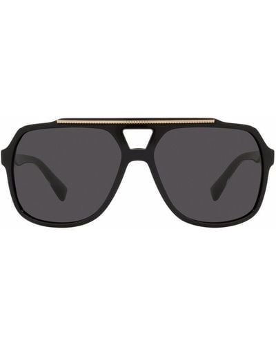 Dolce & Gabbana Gafas de sol DG4388 con montura estilo aviador oversize - Negro