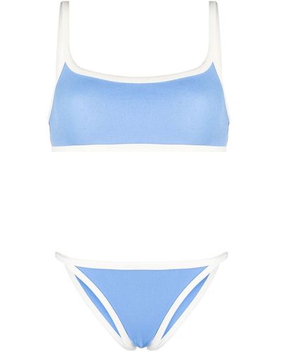 Lisa Marie Fernandez Bikini con borde en contraste - Azul