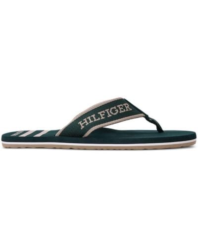 Tommy Hilfiger Thong-strap Beach Sandals - Green