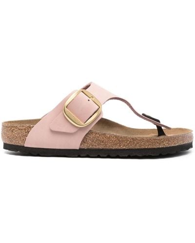 Birkenstock Gizeh Nubuck-leather Sandals - Pink