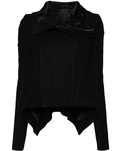 Rick Owens Naska Leather Biker Jacket - Zwart