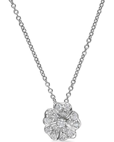 Leo Pizzo 18kt White Gold Floral Diamond Necklace