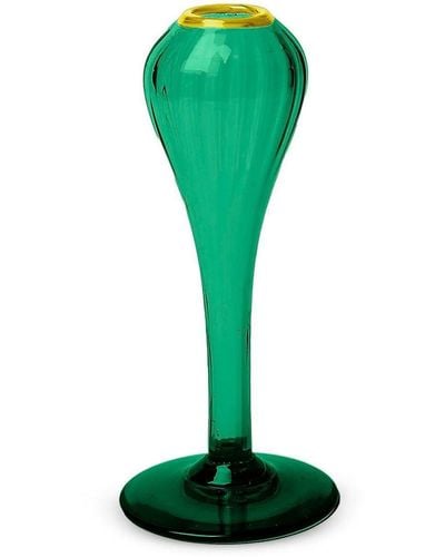 La DoubleJ Vaso di vetro con dettaglio dorato - Verde