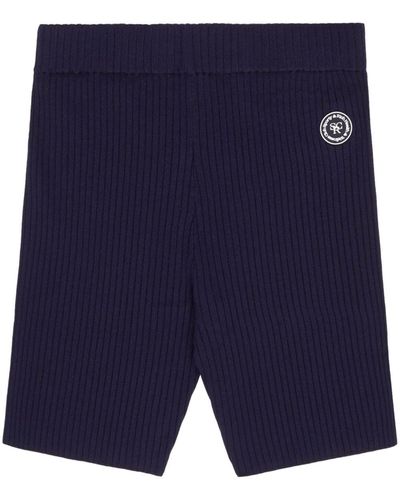 Sporty & Rich Pantalones cortos con parche del logo - Azul