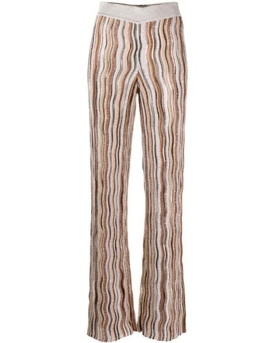 Missoni Striped Sequined Flared Trousers - Natural