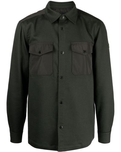 Alpha Tauri Long-sleeve Press-stud Shirt Jacket - Black