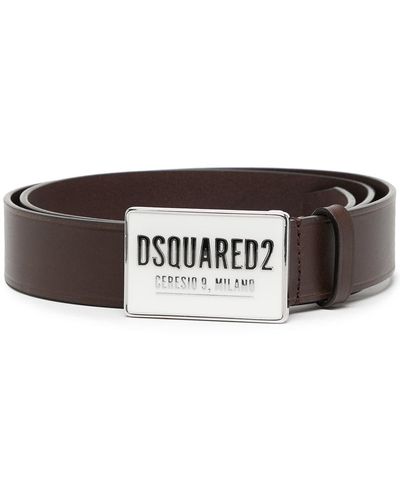 DSquared² Cintura con logo - Marrone