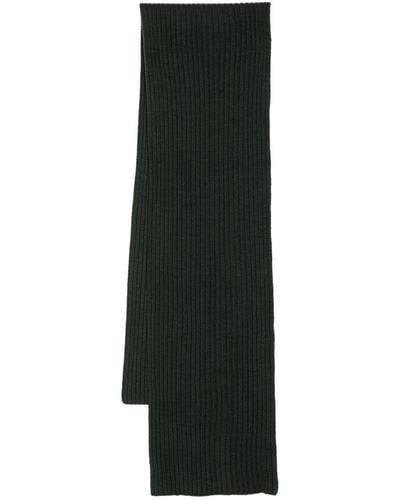 N.Peal Cashmere Ribbed-knit Cashmere Scarf - Black