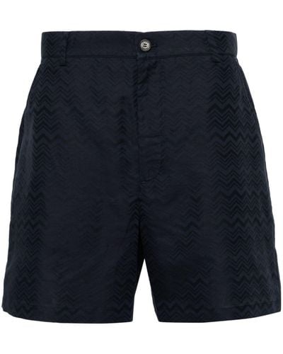 Missoni Chevron-jacquard Chino Shorts - Blue