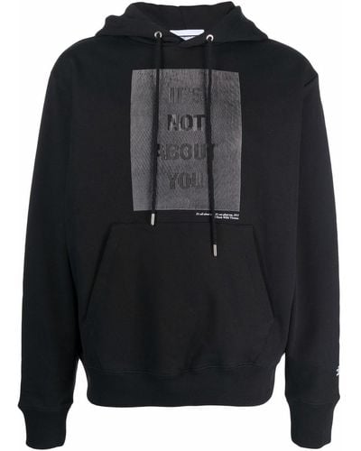 Helmut Lang X Hank Willis hoodie à slogan imprimé - Noir